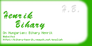 henrik bihary business card